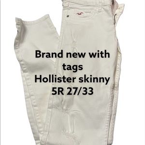 Brand new with tags Hollister skinny white distressed jeans 5R 27/33